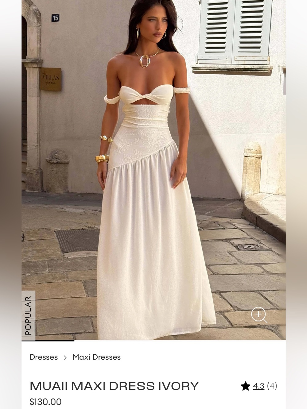 NWOT OUTCAST MUAII MAXI DRESS IVORY